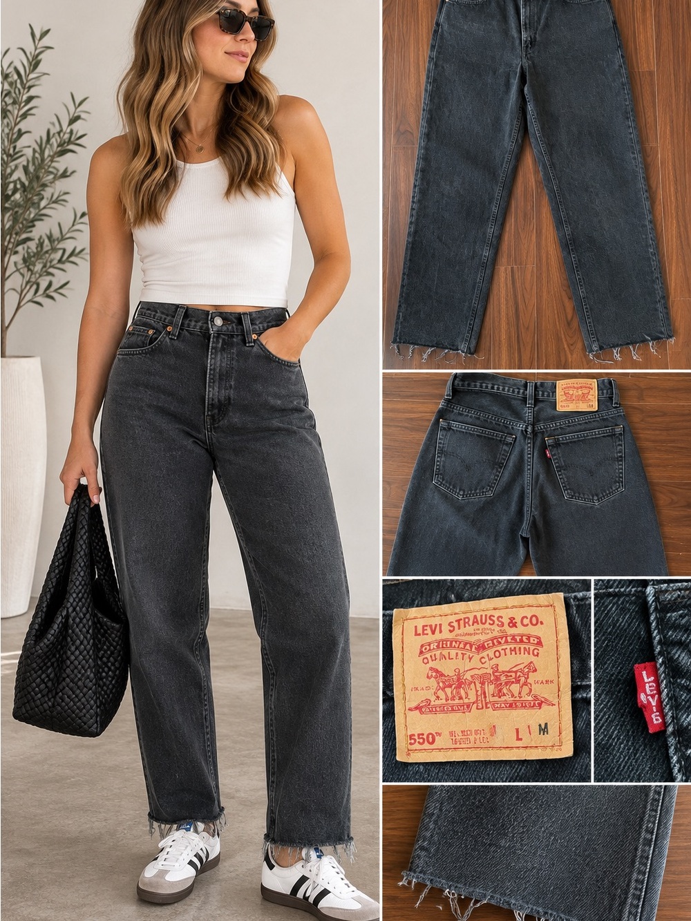 Levi's Black Washed Straight-Leg Jeans
